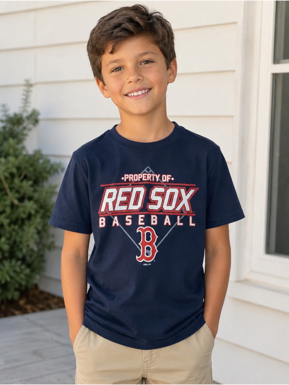 Stitches Boston Red Sox Property Of Baseball T-Shirt Small Navy